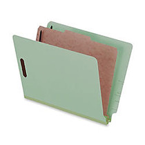 Pendaflex; Pressboard Classification Folders With Dividers, 8 1/2 inch; x 11 inch;, 1 Divider, 1 Partition, Light Green, Pack Of 10