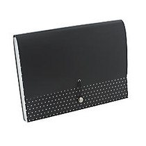 See Jane Work; Expanding File Case, 9 1/2 inch; x 13 inch; x 1 1/4 inch;, 13 Pockets, Black Dot