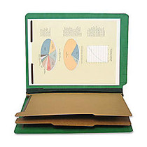SJ Paper 6-Section Classification Folders, Letter Size, 60% Recycled, Emerald Green
