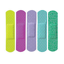 CURAD; Neon Adhesive Bandages, Assorted Colors, Case Of 1,200