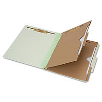 SKILCRAFT; 6-Part 2 inch; Prong Expandable Classification Folders, Legal Size, 30% Recycled, Light Green, Box Of 10