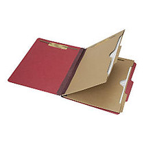 SKILCRAFT; 6-Part 2 inch; Prong Expandable Classification Folders, Letter Size, 30% Recycled, Dark Red, Box Of 10 (AbilityOne 7530-01-600-6972)