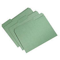 SKILCRAFT; Single-Ply Top File Folders, 100% Recycled, Green, Box Of 100 (AbilityOne 7530-01-566-4132)