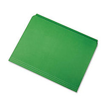 SKILCRAFT; Straight-Cut Color File Folders, Letter Size, 100% Recycled, Green, Box Of 100