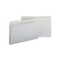Smead 1/3 Cut Pressboard Top Tab Folders, 1/3 Cut, 14 3/4 inch; x 9 1/2 inch;, Gray/Green, Pack Of 25