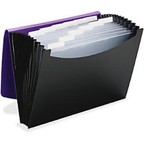 Smead Poly 12-pocket Expanding File - Letter - 8 1/2 inch; x 11 inch; Sheet Size - 12 Internal Pocket(s) - Polypropylene - Purple, Black - 1 Each