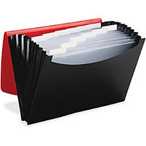 Smead Poly 12-pocket Expanding File - Letter - 8 1/2 inch; x 11 inch; Sheet Size - 12 Internal Pocket(s) - Polypropylene - Red, Black - 1 Each