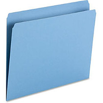 Smead Top Tab Colored Folders - Letter - 8 1/2 inch; x 11 inch; Sheet Size - 3/4 inch; Expansion - 11 pt. Folder Thickness - Blue - Recycled - 100 / Box