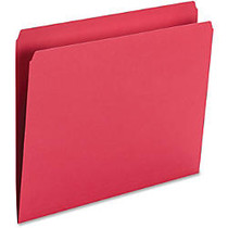 Smead Top Tab Colored Folders - Letter - 8 1/2 inch; x 11 inch; Sheet Size - 3/4 inch; Expansion - 11 pt. Folder Thickness - Red - Recycled - 100 / Box