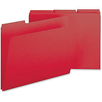 Smead; 1/3-Cut Color Pressboard Tab Folders, Letter Size, 50% Recycled, Bright Red, Box Of 25