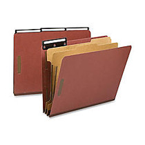 Smead; 1/3-Cut Metal Tab Classification Folders, Letter Size, 2 inch; Expansion, 60% Recycled, Red, Box Of 10