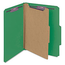 Smead; Color 1-Divider Classification Folders With SafeSHIELD; Coated Fasteners, Letter Size, 2 inch; Expansion, 50% Recycled, Green, Box Of 10