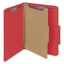 Smead; Color 1-Divider Classification Folders With SafeSHIELD; Coated Fasteners, Letter Size, 2 inch; Expansion, 50% Recycled, Red, Box Of 10