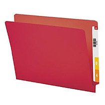 Smead; Color End-Tab Folders, Straight Cut, Letter Size, Red, Box Of 100