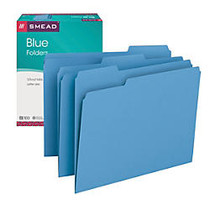 Smead; Color File Folders, Letter Size, 1/3 Cut, Blue, Box Of 100