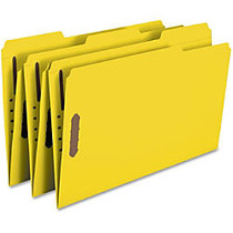 Smead; Color Reinforced Tab Fastener Folders, Legal Size, 1/3 Cut, Yellow, Pack Of 50