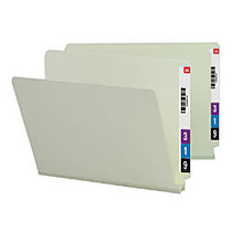 Smead; Extra-Strength Pressboard End-Tab Folders, Straight Cut, Letter Size, 60% Recycled, Gray/Green, Pack Of 25