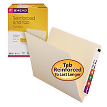 Smead; Manila Reinforced End-Tab Folders, Straight Cut, Letter Size, Pack Of 100