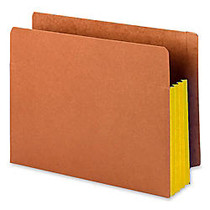 Smead; Red Rope End-Tab File Pockets With Gussets, Letter Size, 3 1/2 inch; Expansion, 30% Recycled, Yellow Gusset, Box Of 10