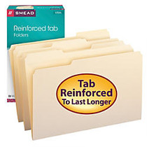 Smead; Reinforced Tab Manila File Folders, Legal Size, 1/3 Cut, Box Of 100