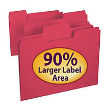 Smead; SuperTab; File Folders, Letter Size, 1/3 Cut, Red, Box Of 100