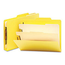 Smead; Top-Tab Color Classification Folders, Letter Size, 2 inch; Expansion, 2 Dividers, Yellow, Box Of 10