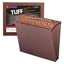 Smead; TUFF; Expanding File With Open Top, 12 Pockets, Monthly, 12 inch; x 10 inch; Letter Size, 30% Recycled, Brown