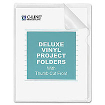 C-Line; Non-Glare Vinyl Project Folders, Letter Size, Clear, Box Of 50