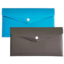 Divoga; Poly Snap Check Envelope, Metallic, 5 1/8 inch; x 9 1/16 inch;, Assorted Colors