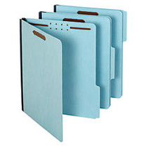 Globe-Weis; Pressboard Folders With Fasteners, 1/3 Cut, Letter Size, 30% Recycled, Blue, Pack Of 25