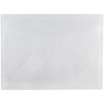 JAM Paper; Plastic Envelopes, Letter-Size, 8 7/8 inch; x 12 inch;, Clear, Pack Of 12