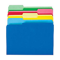 Office Wagon; Brand File Folders, Letter Size, 1/3 Cut, Assorted Colors, Pack Of 24