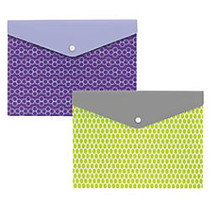 Office Wagon; Brand Poly Envelope, With Snap Closure, 9 1/16 inch; x 12 1/4 inch;, Assorted Colors