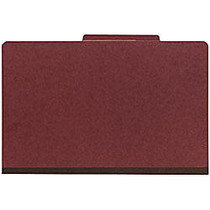 Office Wagon; Brand Pressboard Classification Folder, 2 Dividers, 6 Partitions, 1/3 Cut, Legal Size, 30% Recycled, Red/Brown