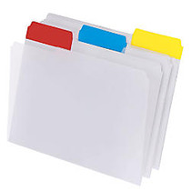 Office Wagon; Brand Top Tab Poly File Folders, Letter Size, Clear With Assorted Color Tabs, Box Of 15