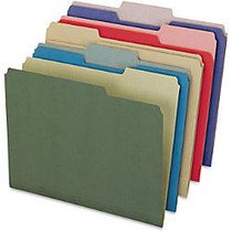 Pendaflex Recycled 1/3 Cut Top Tab File Folders - Letter - 8 1/2 inch; x 11 inch; Sheet Size - 1/3 Tab Cut - Assorted Position Tab Location - 11 pt. Folder Thickness - Paper Stock - Green, Blue, Natural, Red, Violet - 50 / Box