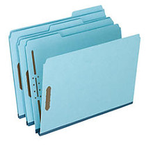 Pendaflex; Heavy-Duty Pressboard Folders With Embossed Fasteners, Letter Size, 50% Recycled, Blue, Pack Of 25