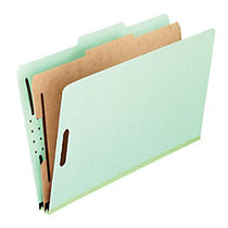 Pendaflex; Pressboard Classification Folders, 8 1/2 inch; x 11 inch;, Letter Size, 1 Divider, 30% Recycled, Corona Green, Box Of 10