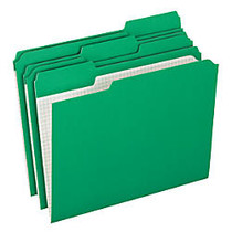 Pendaflex; Reinforced-Top File Folders, 1/3 Cut Tab, Letter Size, Bright Green, Box Of 100