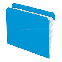 Pendaflex; Reinforced-Top File Folders, Straight Cut Tab, Letter Size, Blue, Box Of 100