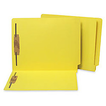 SJ Paper Paper-Cut/Water-Resistant 2-Fastener End-Tab Folders, Letter Size, 50% Recycled, Yellow, Box Of 50