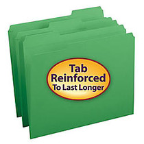 Smead; Color File Folders With Reinforced Tabs, Legal Size, 1/3 Cut, Green, Box Of 100