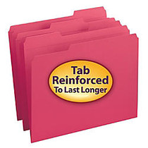 Smead; Color File Folders With Reinforced Tabs, Legal Size, 1/3 Cut, Red, Box Of 100