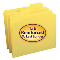 Smead; Color File Folders With Reinforced Tabs, Legal Size, 1/3 Cut, Yellow, Box Of 100