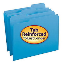 Smead; Color File Folders With Reinforced Tabs, Letter Size, 1/3 Cut, Blue, Box Of 100