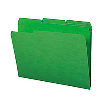 Smead; Color File Folders With Reinforced Tabs, Letter Size, 1/3 Cut, Green, Box Of 100