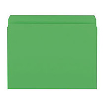 Smead; Color File Folders With Reinforced Tabs, Letter Size, Straight Cut, Green, Box Of 100