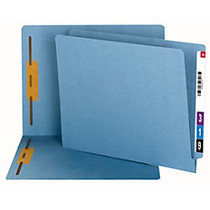 Smead; End-Tab Fastener Folders, Letter Size, 100% Recycled, Blue, Pack Of 50