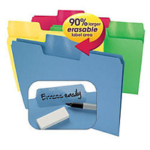 Smead; Erasable SuperTab; File Folders, Letter Size, 1/3 Cut, Assorted Colors, Pack Of 24