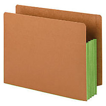 Smead; Extra-Wide Expansion End-Tab File Pockets, 12 inch;W Body, Letter Size, 30% Recycled, Green, Box Of 10